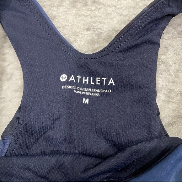 Athleta Blue and Black Lightening Print Support Top - Picture 6 of 10